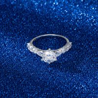 Simple Style Shiny Geometric Sterling Silver Zircon Rings In Bulk main image 1