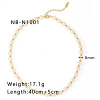 Stainless Steel 18K Gold Plated Vintage Style Baroque Style French Style Beaded Plating Pearl Artificial Pearls Necklace sku image 1