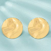 1 Pair Streetwear Round Plating Alloy Metal Gold Plated Ear Studs main image 5