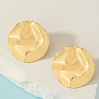 1 Pair Streetwear Round Plating Alloy Metal Gold Plated Ear Studs main image 3
