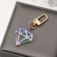 Cross-border Cute New Japanese And Korean Colorful Simple Heart Keychain Laser Translucent Acrylic Gem Shape Creative Bag Pendant sku image 5