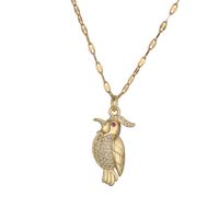 Ig Style Simple Style Woodpecker Bird Stainless Steel Copper Gold Plated Zircon Pendant Necklace In Bulk main image 6