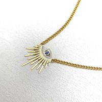 304 Stainless Steel 18K Gold Plated Simple Style Plating Inlay Devil'S Eye Artificial Rhinestones Pendant Necklace main image 3