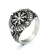 Retro Punk Totem Titanium Steel Polishing Zircon None Men'S Rings sku image 5