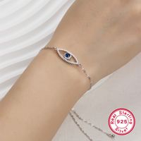 Sterling Silver White Gold Plated Gold Plated Casual Vacation Devil's Eye Plating Inlay Artificial Gemstones Artificial Diamond Bracelets main image 5