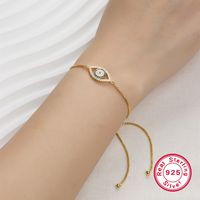 Estilo Simple Estilo Clásico Ojo Del Diablo Plata Esterlina Enchapado Embutido Circón Chapado En Oro De 18 Quilates. Blanco Oro Plateado Pulsera main image 7