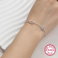 Simple Style Classic Style Devil's Eye Sterling Silver Plating Inlay Zircon 18k Gold Plated White Gold Plated Bracelets main image 4