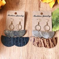 1 Pair Simple Style Color Block Leather Drop Earrings main image 1