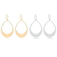 1 Pair Simple Style Water Droplets Plating Hollow Out Stainless Steel Gold Plated Silver Plated Drop Earrings main image 5