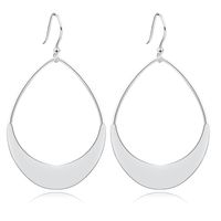 1 Pair Simple Style Water Droplets Plating Hollow Out Stainless Steel Gold Plated Silver Plated Drop Earrings sku image 2