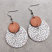 1 Pair Simple Style Leaves Wood Leather Drop Earrings main image 1