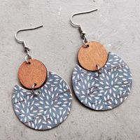 1 Pair Simple Style Leaves Wood Leather Drop Earrings sku image 3