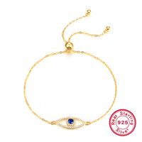 Sterling Silver White Gold Plated Gold Plated Casual Vacation Devil's Eye Plating Inlay Artificial Gemstones Artificial Diamond Bracelets sku image 1