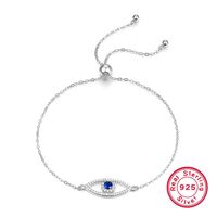 Sterling Silver White Gold Plated Gold Plated Casual Vacation Devil's Eye Plating Inlay Artificial Gemstones Artificial Diamond Bracelets sku image 2