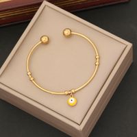 Simple Style Commute Round Eye Stainless Steel 18K Gold Plated Cuff Bracelets In Bulk main image 5