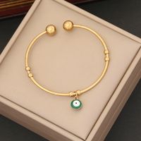 Simple Style Commute Round Eye Stainless Steel 18K Gold Plated Cuff Bracelets In Bulk main image 3