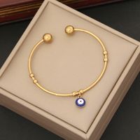Simple Style Commute Round Eye Stainless Steel 18K Gold Plated Cuff Bracelets In Bulk main image 4