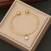Simple Style Commute Round Eye Stainless Steel 18K Gold Plated Cuff Bracelets In Bulk main image 9
