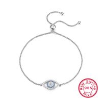 Simple Style Classic Style Devil's Eye Sterling Silver Plating Inlay Zircon 18k Gold Plated White Gold Plated Bracelets sku image 12