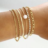 Ig Style Solid Color Twist Alloy Pearl Plating Inlay Rhinestones Women's Bracelets main image 1