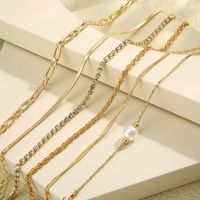 Ig Style Solid Color Twist Alloy Pearl Plating Inlay Rhinestones Women's Bracelets main image 4
