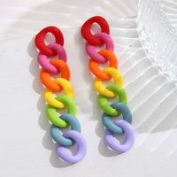 1 Pair Ig Style Multicolor Chain Plating Alloy Drop Earrings main image 3