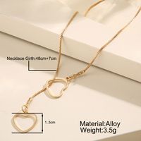 Ig Style Heart Shape Alloy Plating Hollow Out Women's Pendant Necklace main image 4
