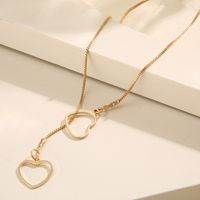 Ig Style Heart Shape Alloy Plating Hollow Out Women's Pendant Necklace main image 3