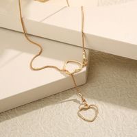 Ig Style Heart Shape Alloy Plating Hollow Out Women's Pendant Necklace main image 5