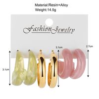 1 Set Ig Style Simple Style Circle Plating Arylic Alloy Earrings main image 2