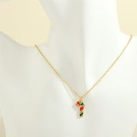 Ig Style Cartoon Style Santa Claus Snowflake Elk Copper 18k Gold Plated Zircon Pendant Necklace In Bulk sku image 5