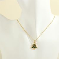 Ig Style Cartoon Style Santa Claus Snowflake Elk Copper 18k Gold Plated Zircon Pendant Necklace In Bulk sku image 7