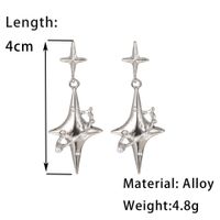 1 Pair Ig Style Star Inlay Alloy Artificial Pearls Rhinestones Drop Earrings main image 2