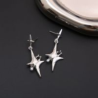 1 Pair Ig Style Star Inlay Alloy Artificial Pearls Rhinestones Drop Earrings main image 3