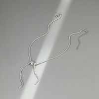 Sweet Shiny Bow Knot Alloy Inlay Rhinestones Women's Necklace main image 3
