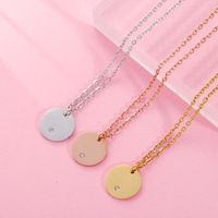 Stainless Steel 18K Gold Plated Classic Style Commute Plating Round None Pendant Necklace main image 1