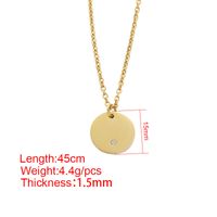 Stainless Steel 18K Gold Plated Classic Style Commute Plating Round None Pendant Necklace main image 2