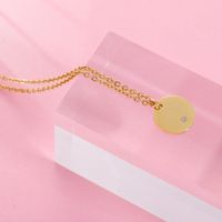 Stainless Steel 18K Gold Plated Classic Style Commute Plating Round None Pendant Necklace main image 5