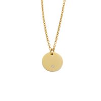 Stainless Steel 18K Gold Plated Classic Style Commute Plating Round None Pendant Necklace main image 4