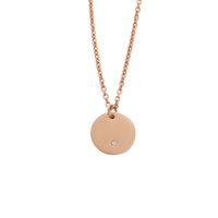 Stainless Steel 18K Gold Plated Classic Style Commute Plating Round None Pendant Necklace main image 3