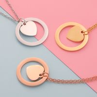 Stainless Steel 18K Gold Plated Simple Style Classic Style Heart Shape None Pendant Necklace main image 1