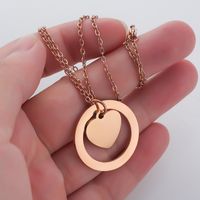 Stainless Steel 18K Gold Plated Simple Style Classic Style Heart Shape None Pendant Necklace main image 2