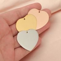1 Piece Stainless Steel None 18K Gold Plated Rose Gold Plated Heart Shape Solid Color main image 3