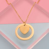 Stainless Steel 18K Gold Plated Simple Style Classic Style Heart Shape None Pendant Necklace main image 5