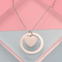 Stainless Steel 18K Gold Plated Simple Style Classic Style Heart Shape None Pendant Necklace main image 4