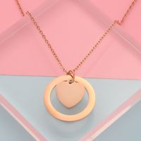 Stainless Steel 18K Gold Plated Simple Style Classic Style Heart Shape None Pendant Necklace main image 3