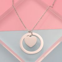 Stainless Steel 18K Gold Plated Simple Style Classic Style Heart Shape None Pendant Necklace sku image 1