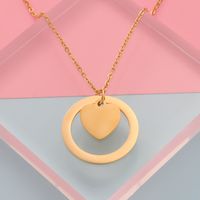 Stainless Steel 18K Gold Plated Simple Style Classic Style Heart Shape None Pendant Necklace sku image 2