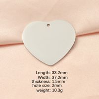 1 Piece Stainless Steel None 18K Gold Plated Rose Gold Plated Heart Shape Solid Color sku image 1