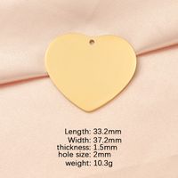 1 Piece Stainless Steel None 18K Gold Plated Rose Gold Plated Heart Shape Solid Color sku image 2